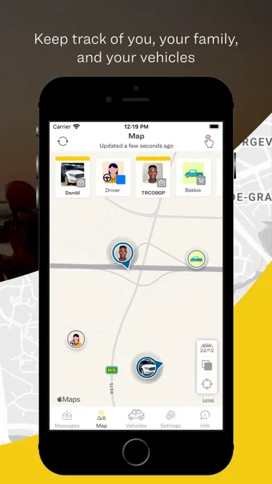 Capturas de tela do Tracker Connect