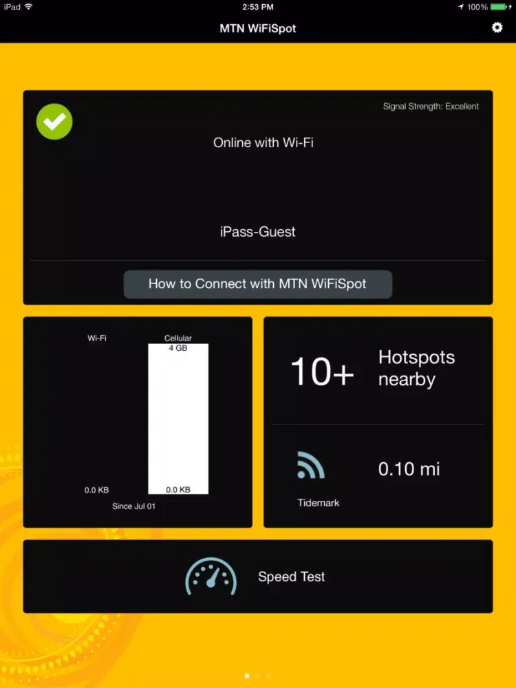 Ảnh chụp màn hình của MTN WiFiSpot iPad 