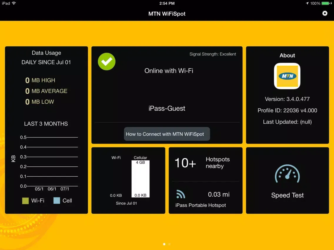Ảnh chụp màn hình của MTN WiFiSpot iPad 