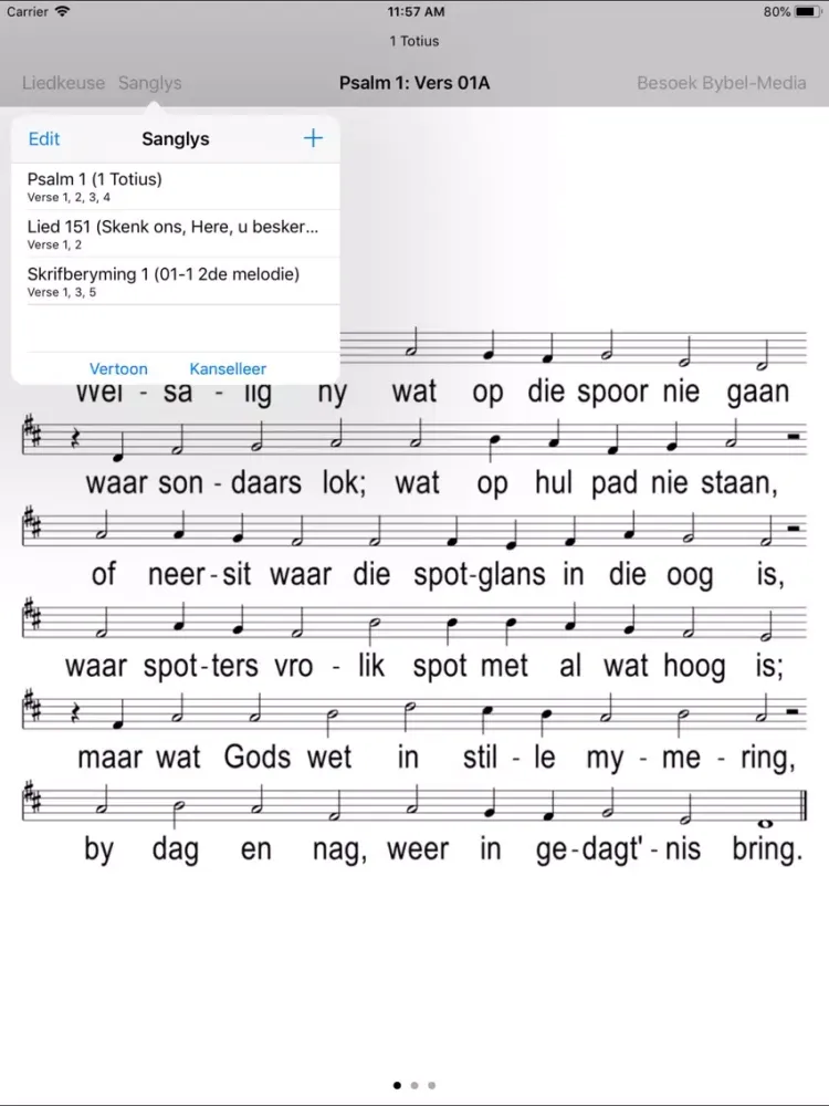 Captures d'écran de Liedboek (Gereformeerd) iPad 