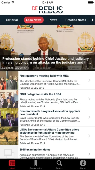 Tangkapan skrin De Rebus, SA attorneys journal