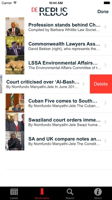 Tangkapan skrin De Rebus, SA attorneys journal