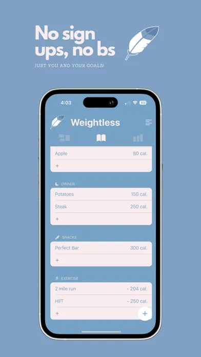 Captures d'écran de Weightless: Calorie Tracker