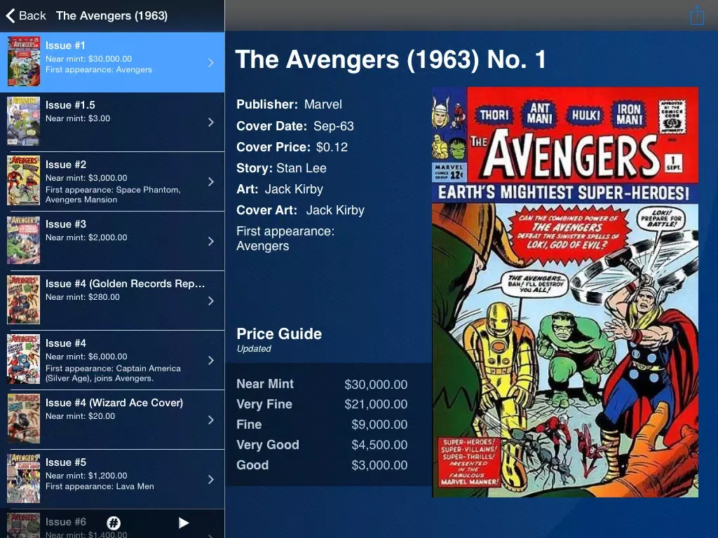 Tangkapan layar Zap-Kapow! The Comic Book Price Guide iPad 