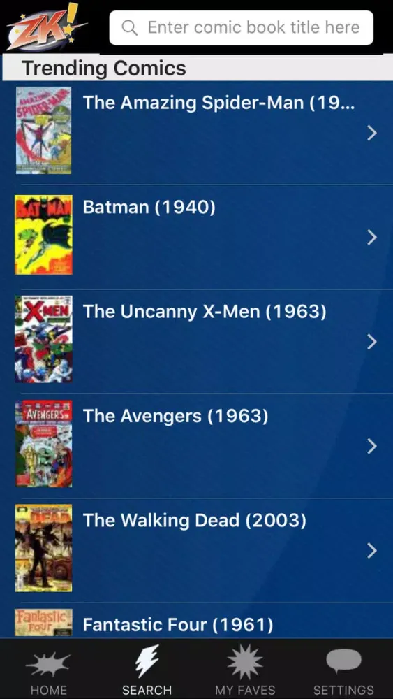 Tangkapan layar Zap-Kapow! The Comic Book Price Guide