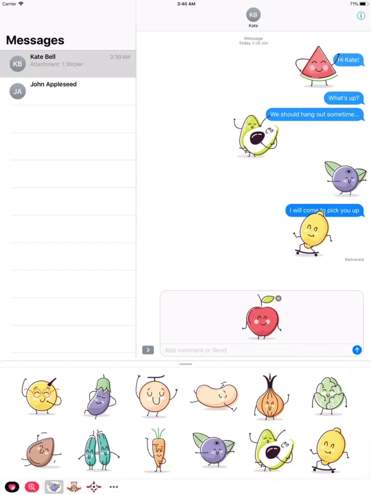 Veggiemoji Moody Fregetables iPad  スクリーンショット