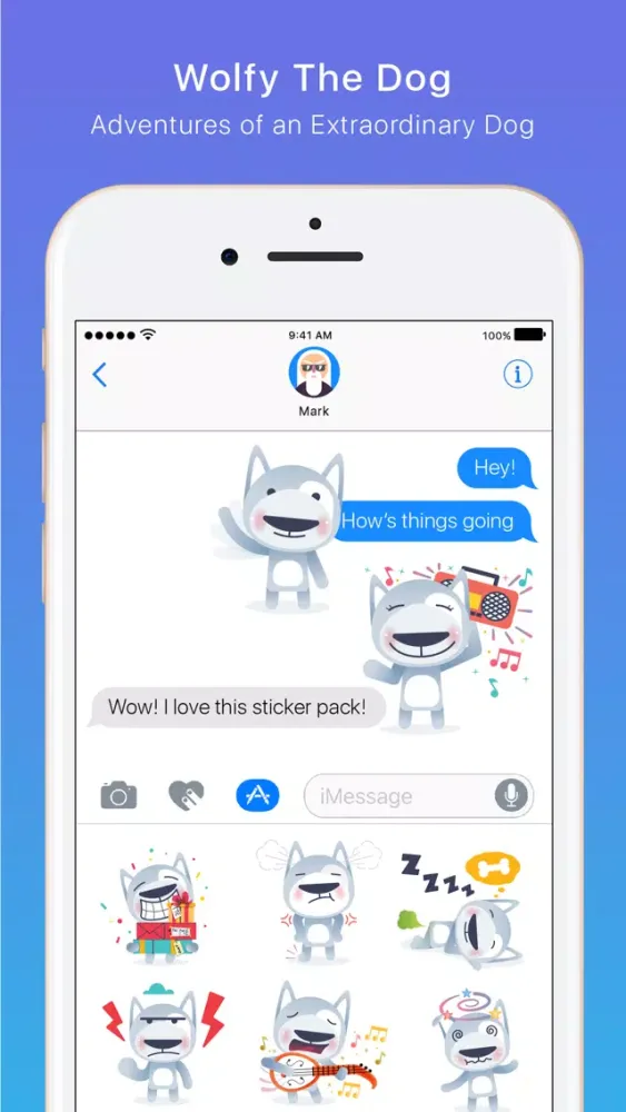 Zrzuty ekranu Wolfy The Dog - Sticker Pack