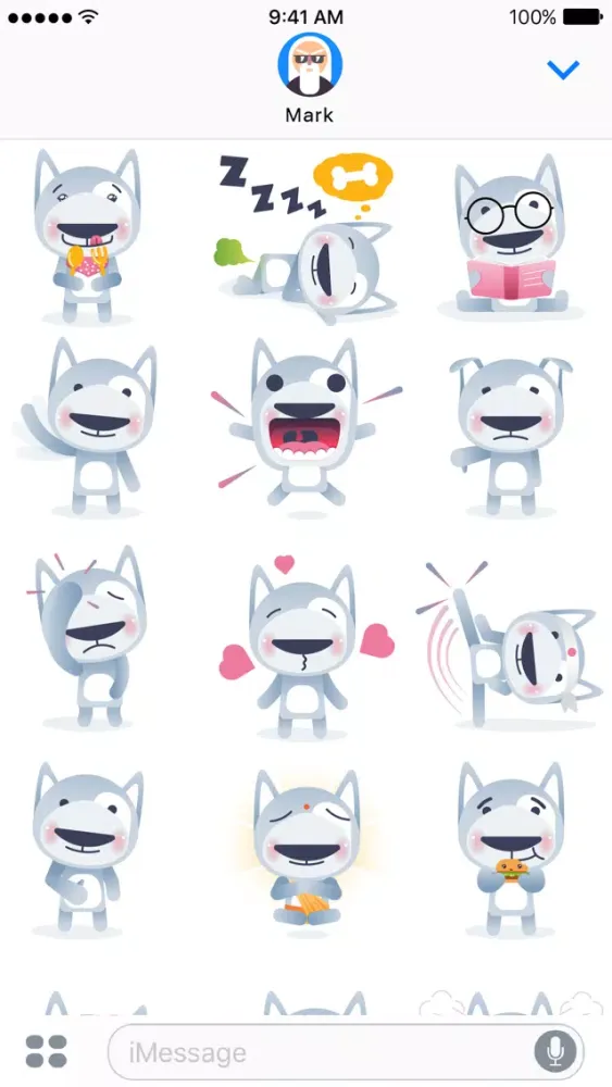 Zrzuty ekranu Wolfy The Dog - Sticker Pack
