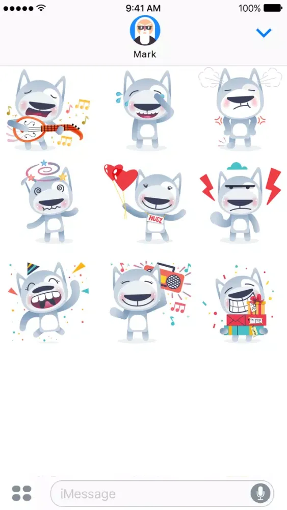 Zrzuty ekranu Wolfy The Dog - Sticker Pack