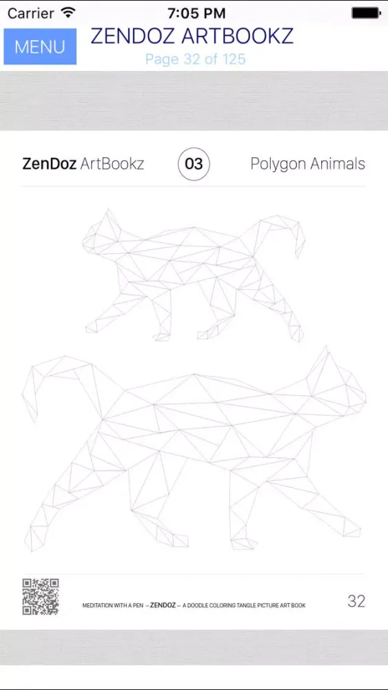 Zendoz ArtBookz - 03 - Polygon Animals - Coloring Book Screenshots
