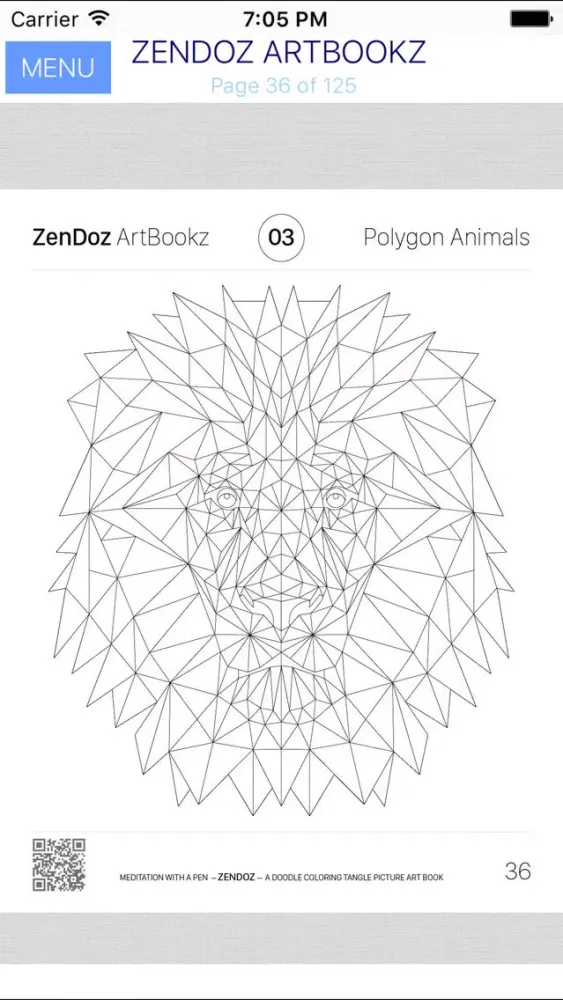 Zendoz ArtBookz - 03 - Polygon Animals - Coloring Book Screenshots