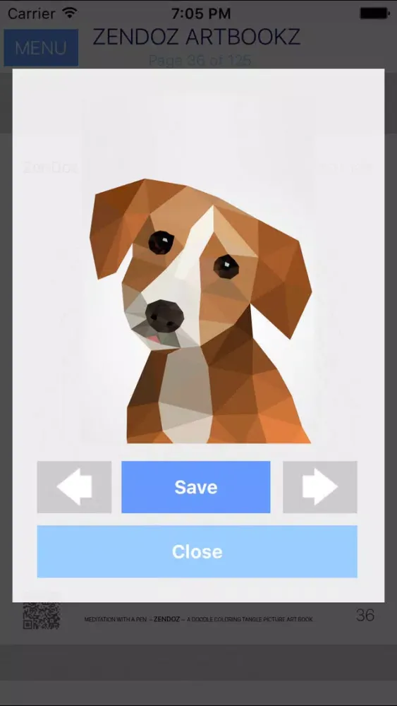 Zendoz ArtBookz - 03 - Polygon Animals - Coloring Book Screenshots