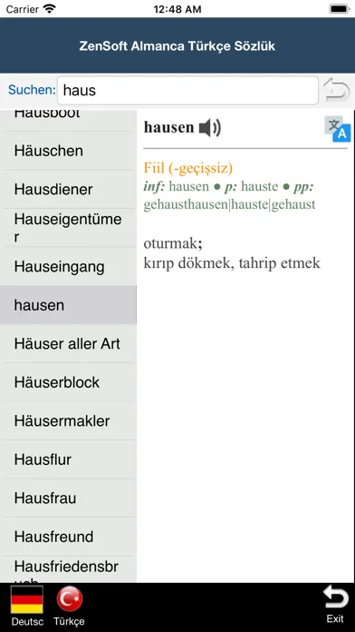 Screenshot di Almanca Türkçe Sözlük -Zensoft