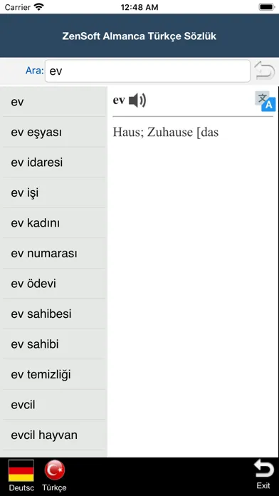 Screenshot di Almanca Türkçe Sözlük -Zensoft