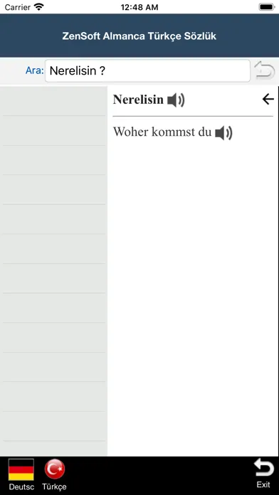 Screenshot di Almanca Türkçe Sözlük -Zensoft