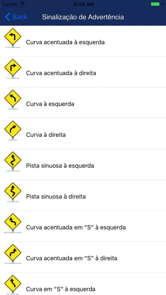 Ảnh chụp màn hình của Sinalização de trânsito