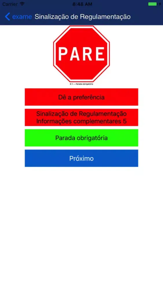 Ảnh chụp màn hình của Sinalização de trânsito