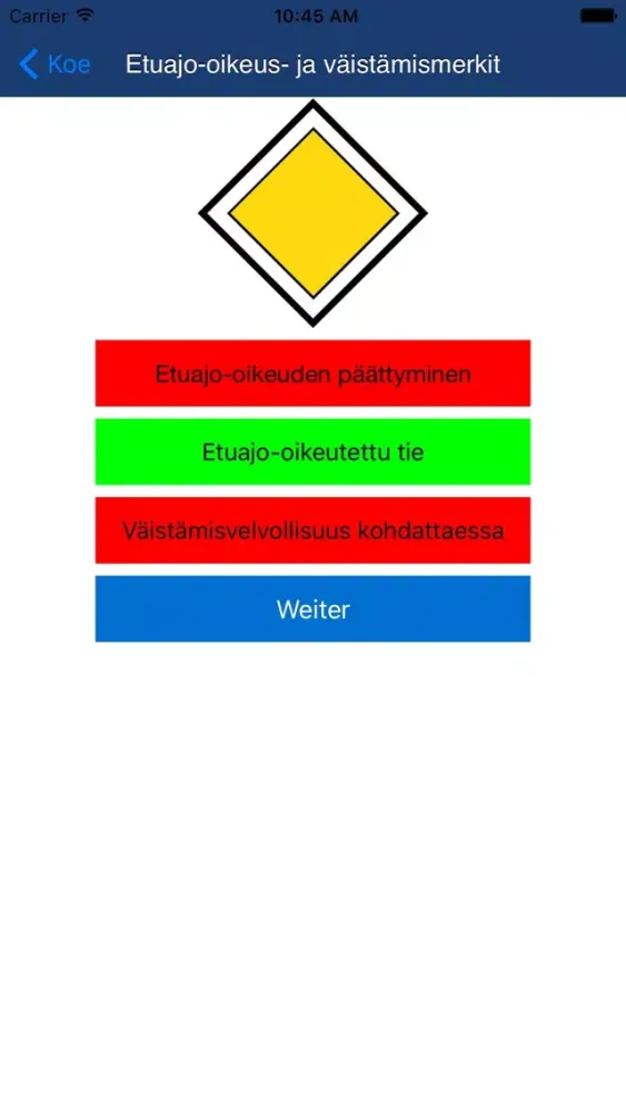 Zrzuty ekranu Liikennemerkit Suomi