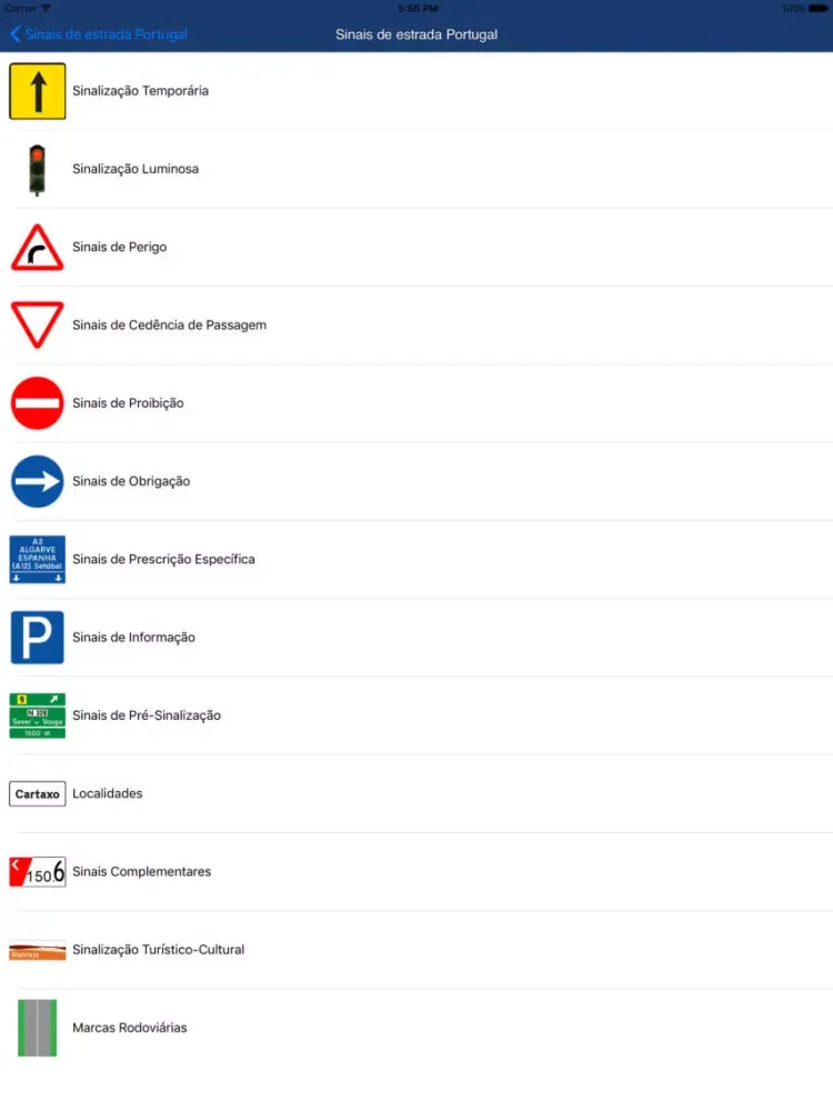 Sinais de estrada Portugal iPad 应用截图