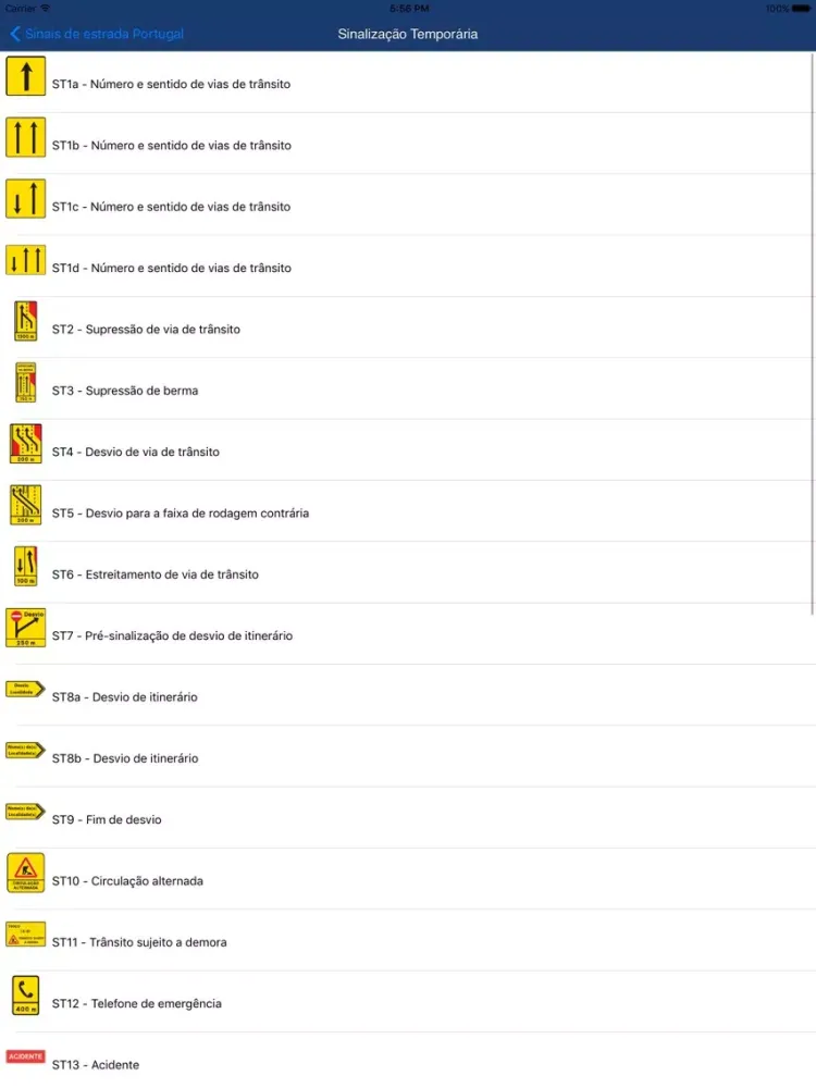 Sinais de estrada Portugal iPad 应用截图