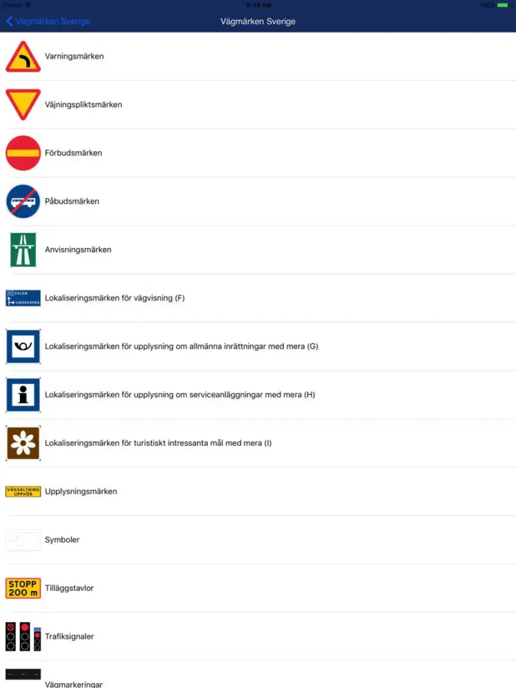 تصاویر Vägmärken Sverige iPad 