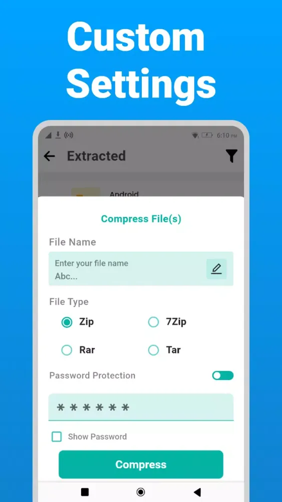 Capturas de tela do Zip Extractor