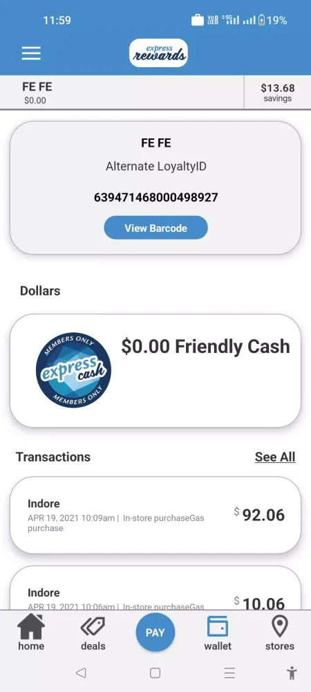 ภาพหน้าจอของ Friendly Express Rewards
