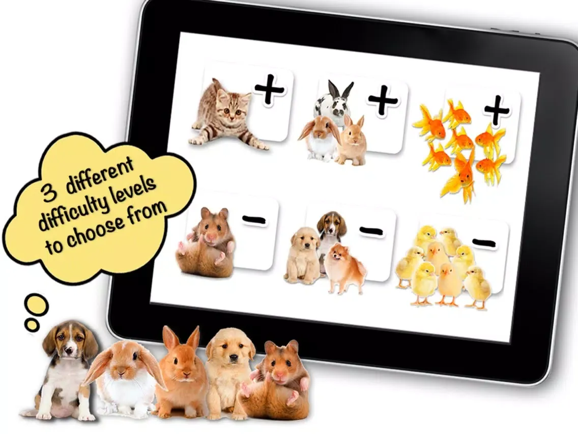 تصاویر Kids math - with fun animals iPad 