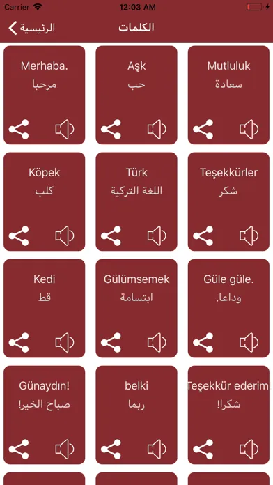 ภาพหน้าจอของ تعلم اللغة التركية للسفر