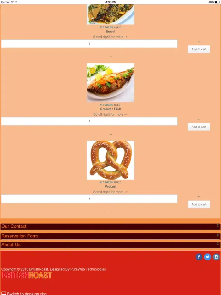 Скриншоты BritishRoast iPad 