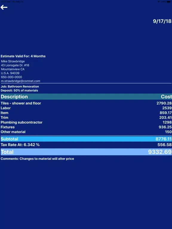 TradesmanIQ iPad  Screenshots