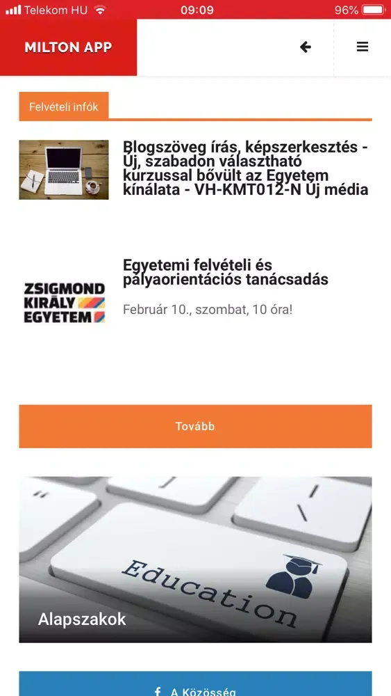 Milton Friedman Egyetem 스크린샷