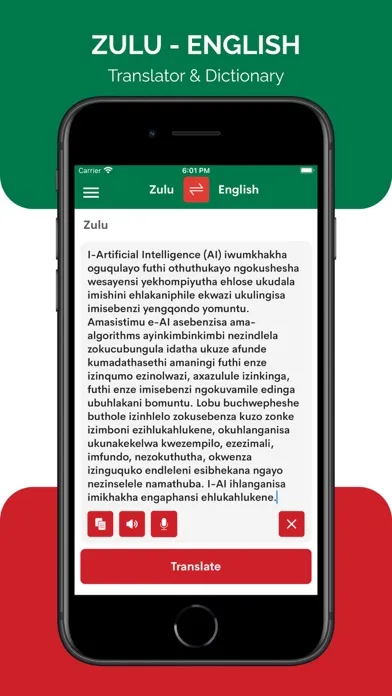 Capturas de pantalla de Zulu Translator & Dictionary