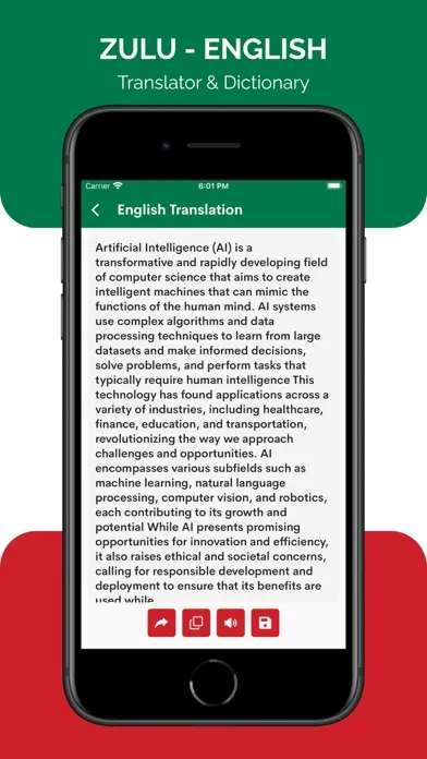 Capturas de pantalla de Zulu Translator & Dictionary
