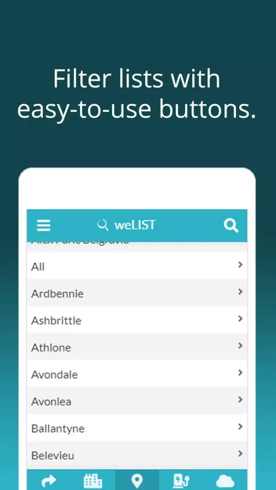 Capturas de tela do weLIST