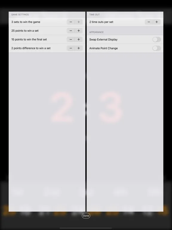 Volleyball Score Panel iPad  Screenshots