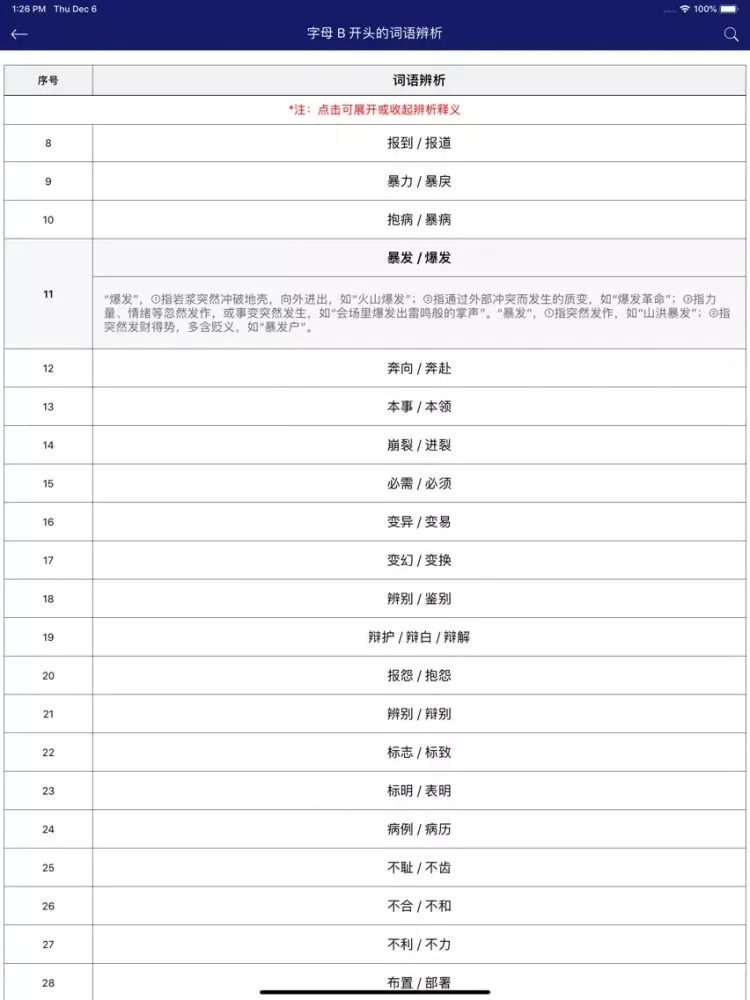 Скриншоты 中小学语文词语成语辨析大全 iPad 