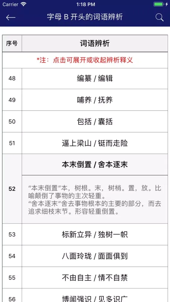 Скриншоты 中小学语文词语成语辨析大全