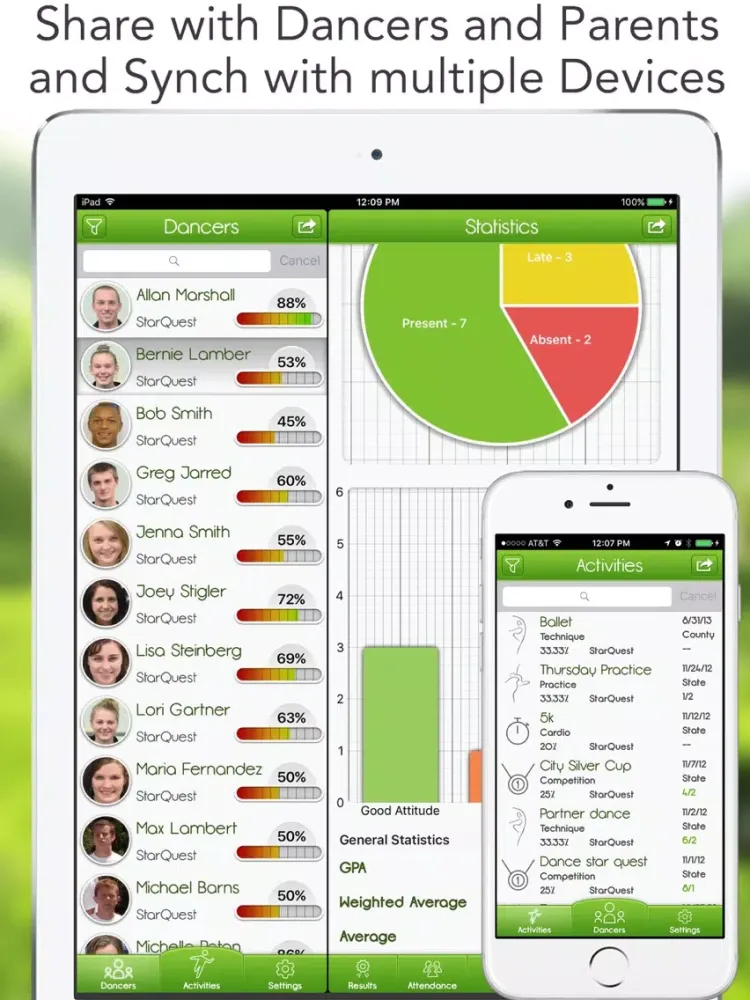 iGrade for Dance Instructor iPad  Screenshots