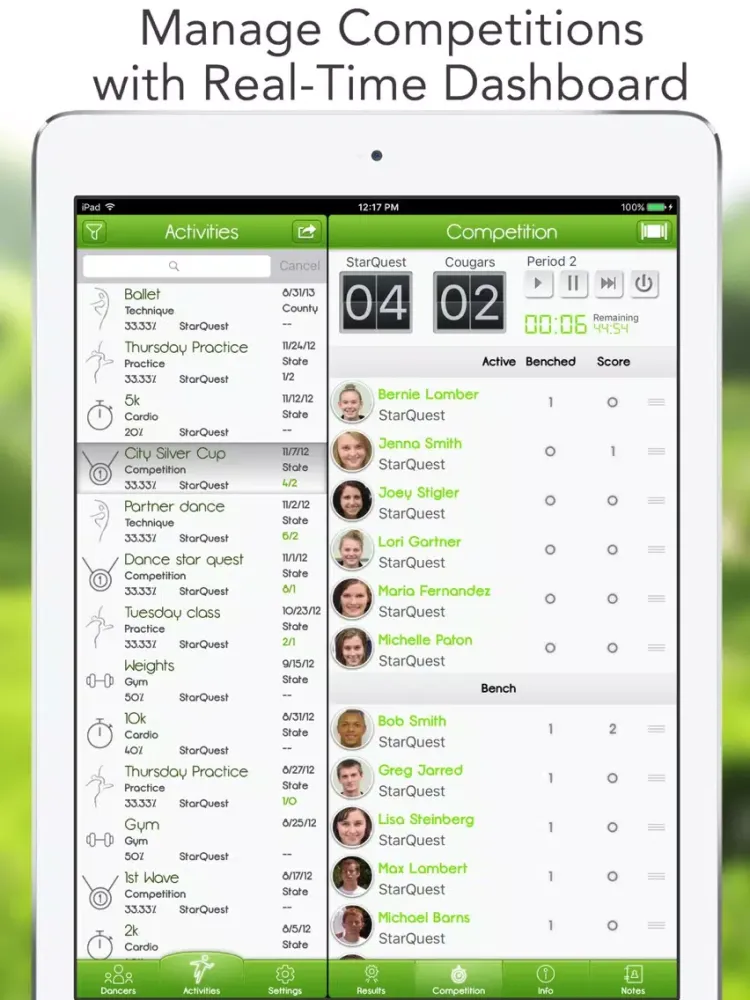 iGrade for Dance Instructor iPad  Screenshots