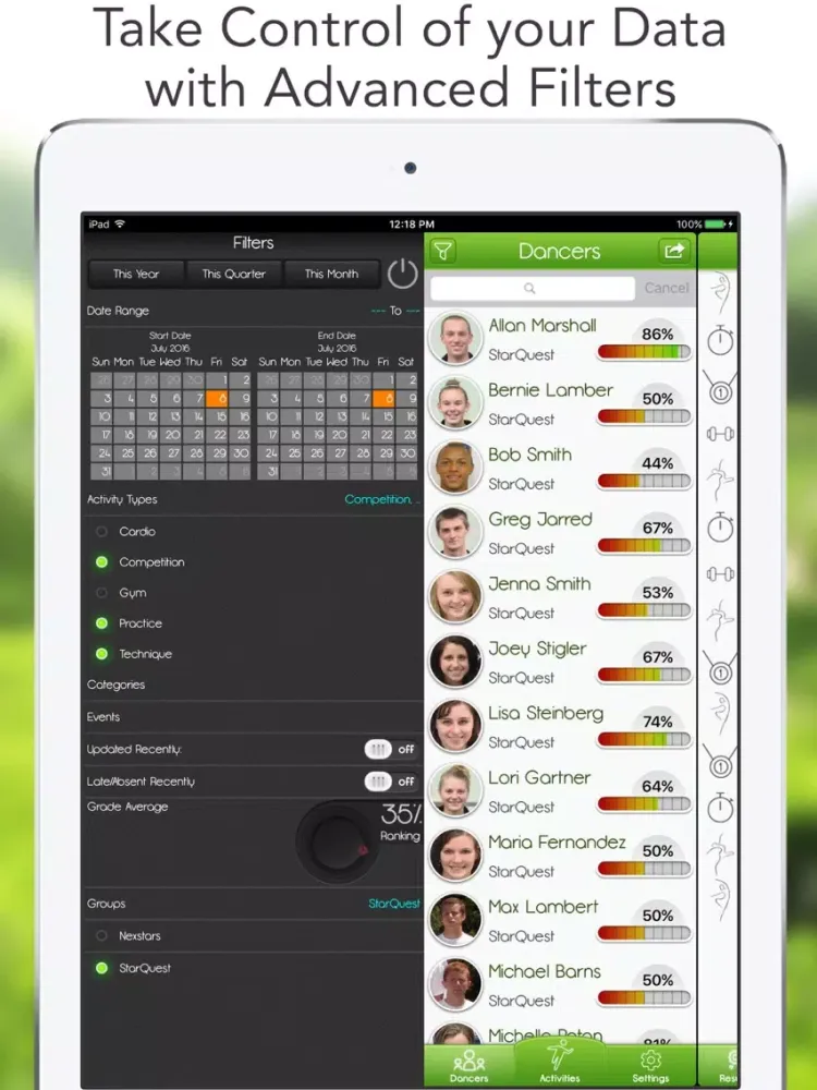 iGrade for Dance Instructor iPad  Screenshots