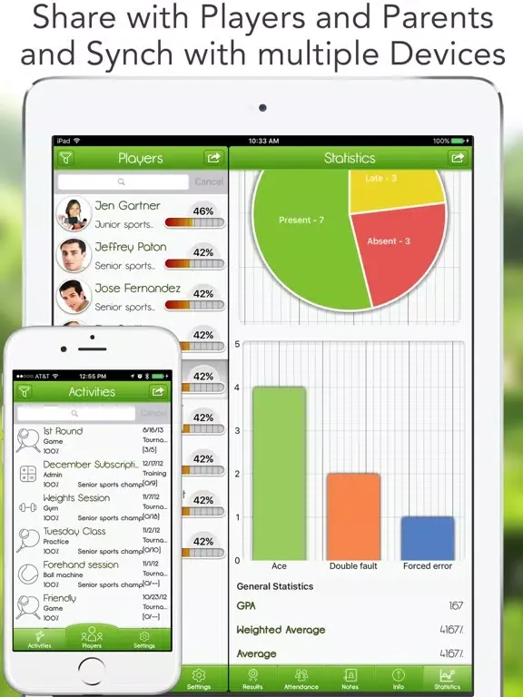 ภาพหน้าจอของ iGrade for Tennis Coach iPad 